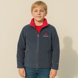 Northern Vibe Vancouver, Canada Red Full Zip Knit Fleece Jacket Sweater Sweatshi